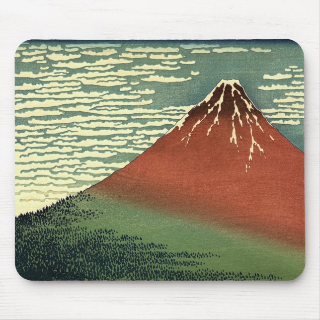 Tapis De Souris Vent du sud d'Hokusai, ciel clair ou souris "Fuji  (Devant)