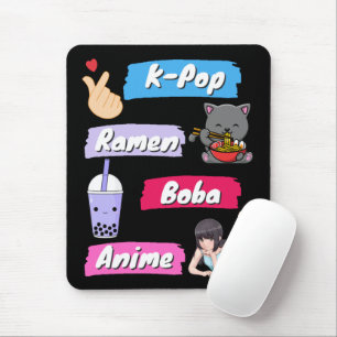 Tapis De Souris Ventilateur de culture K-Pop, Ramen, Boba et Anime