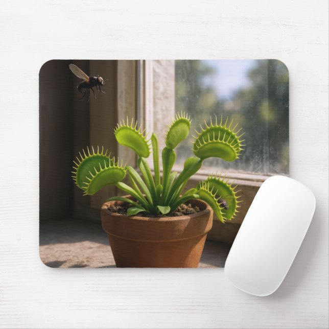 Tapis De Souris Venus Flytrap Plant With Flies (Avec souris)
