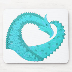 Tapis De Souris Verdigris heart dragon on white