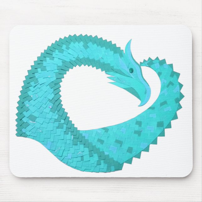 Tapis De Souris Verdigris heart dragon on white (Devant)