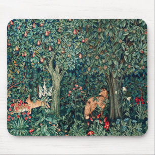 Tapis De Souris VERDURE, Hares d'ANIMAUX FORESTIERS, Renard, Flora