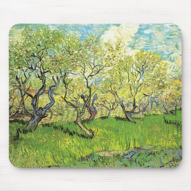 Tapis De Souris Verger en fleurs par Vincent van Gogh (Devant)