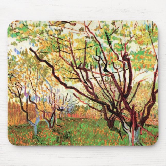Tapis De Souris Verger en fleurs par Vincent van Gogh (Devant)
