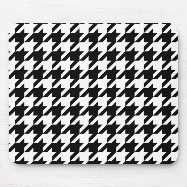 Tapis De Souris Vérification de la position de base en noir et bla (Devant)