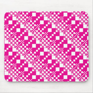 Tapis De Souris Vérifié, Chèques en Magenta et Blanc
