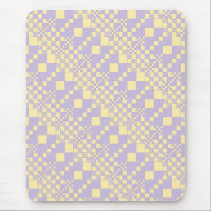 Tapis De Souris Vérifié, Chèques - Pastel Jaune et Violet