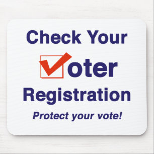 Tapis De Souris Vérifiez vos élections d'inscription électorale 20