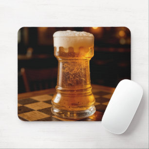 Tapis De Souris Verre à bière en forme de pièce d'échecs Tour