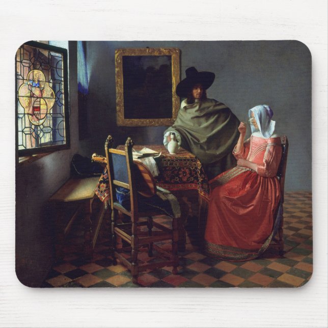 Tapis De Souris Verre à vin, Jan Vermeer (Devant)