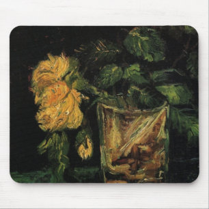 Tapis De Souris Verre avec des roses par Vincent van Gogh