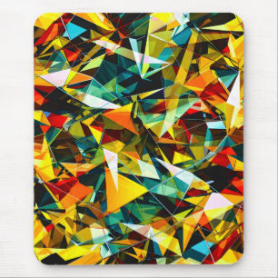 Tapis De Souris Verre Cristal Géométrique Abstrait Moderne Coloré
