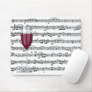 Tapis De Souris Verre De Vin Rouge Sur Musique