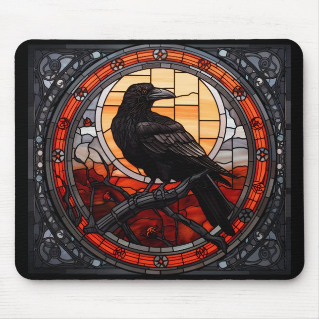 Tapis De Souris Verre Éffrayant Raven (Devant)