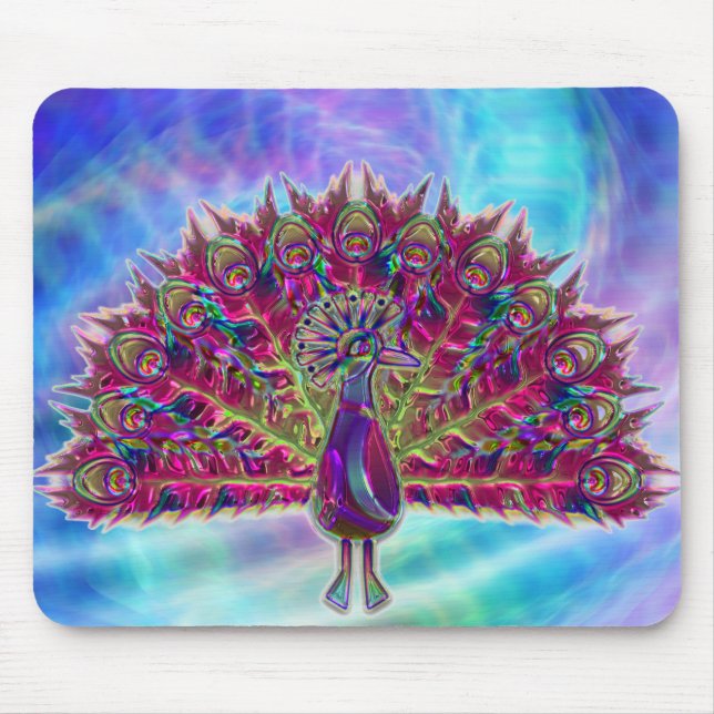 Tapis De Souris Verre Peacock 2A et 2B Options Mousepad (Devant)