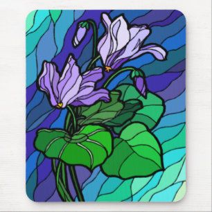 Tapis De Souris Verre Tige Violet Fleur Mousepac