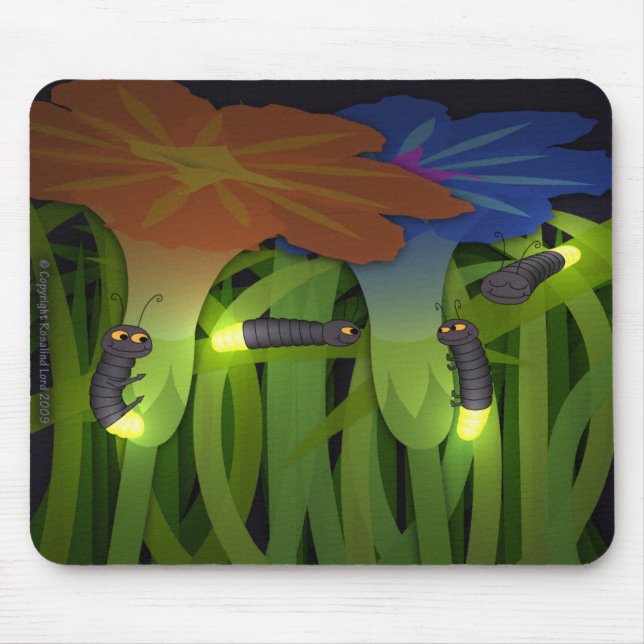 Tapis De Souris Vers de lueur la nuit Mousepad (Devant)