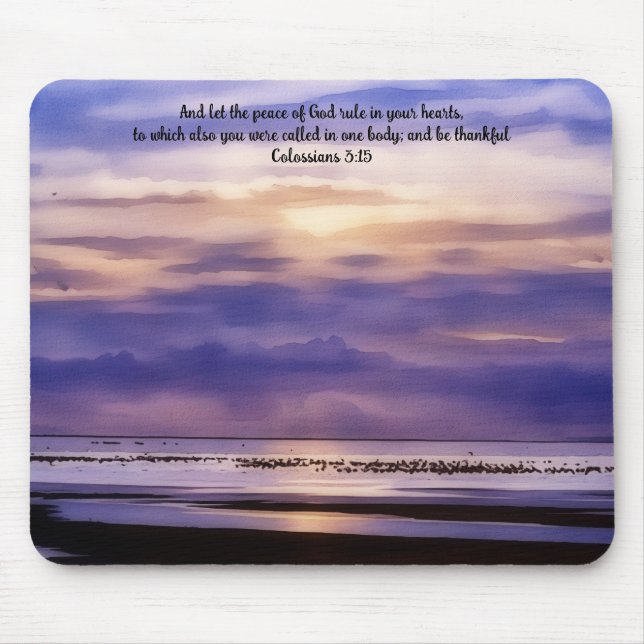 Tapis de souris verset biblique Art du coucher de  (Devant)