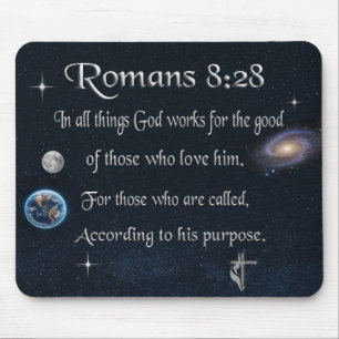 Tapis De Souris verset biblique chrétien Romains 8:28
