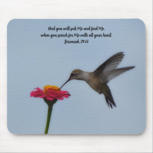 Tapis de souris verset biblique Colibri Foi Jérémi