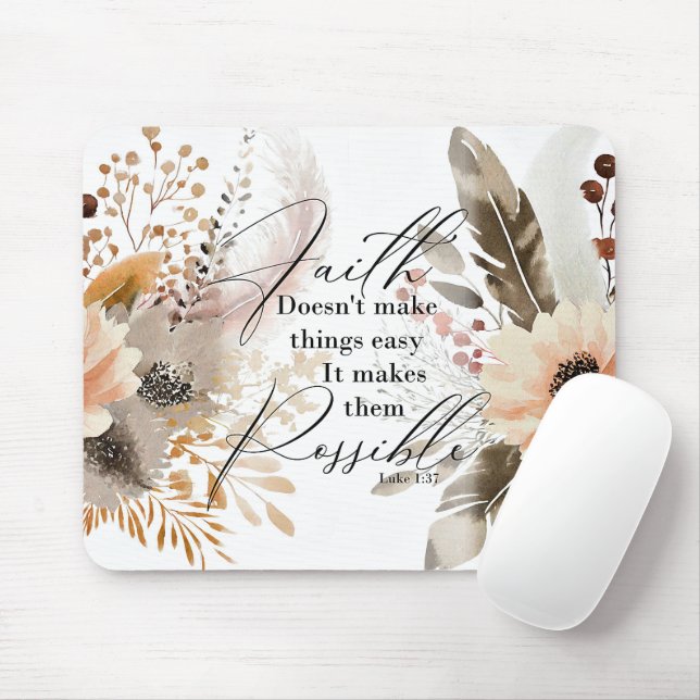Tapis De Souris Verset biblique inspirant/Écriture Mousepad (Avec souris)