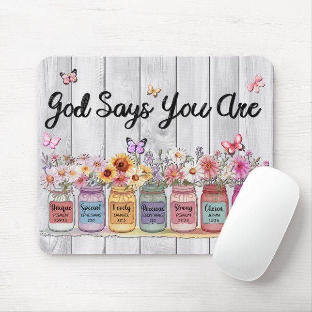 Tapis De Souris Verset biblique inspirant/Écriture Mousepad (Avec souris)