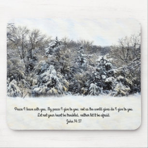 Tapis de souris verset biblique Prairie de neige d