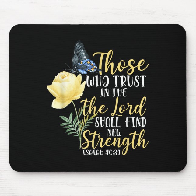 Tapis De Souris Verset de la Bible chrétienne Papillon Rose Fleur  (Devant)