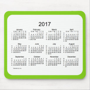 Tapis De Souris Vert 2017 jaune calendrier de 52 semaines par Janz