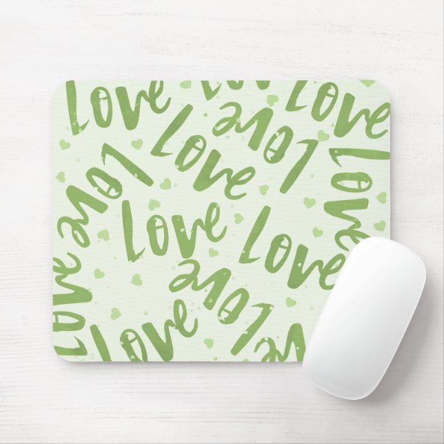 TAPIS DE SOURIS VERT AVEC LA MAIN DESSINÉE AMOUR RANDOM (Avec souris)