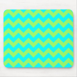 Tapis De Souris Vert clair et zigzag aqua