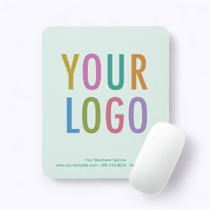 Tapis de souris vert clair personnalisé avec logo