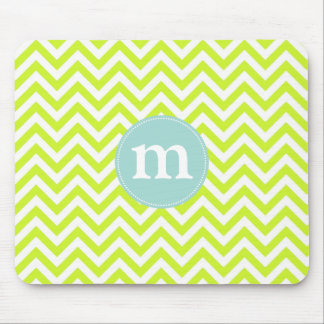 Tapis De Souris Vert de chaux moderne Chevron personnalisé