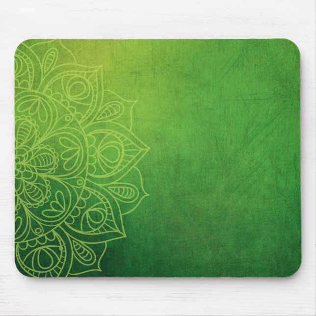 Tapis de souris vert de mandala (Devant)