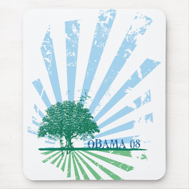 Tapis De Souris Vert d'Obama (Devant)