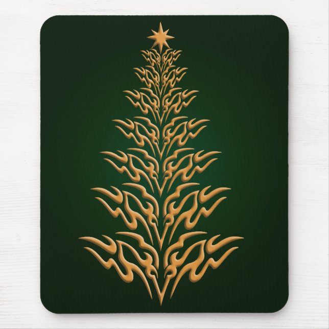 Tapis De Souris Vert élégant Arbre de Noël Pad Souris (Devant)