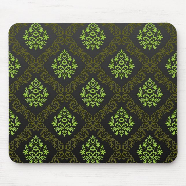 Tapis De Souris Vert floral de papier peint (Devant)