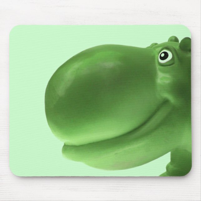Tapis De Souris Vert heureux d'hippopotame (Devant)