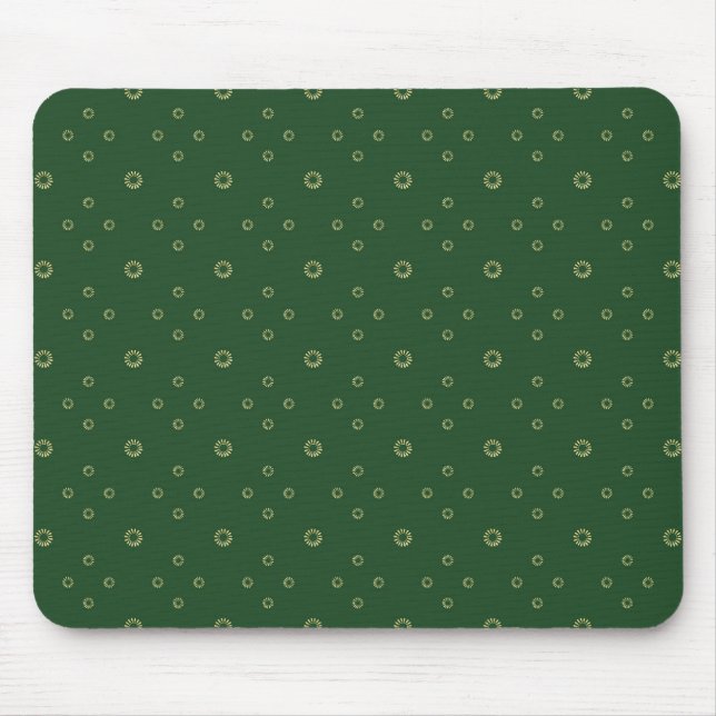 Tapis De Souris Vert Kelly | Soleil Zinnia Doré (Devant)