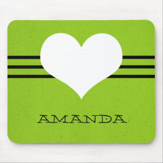 Tapis De Souris Vert moderne Coeur Mousepad