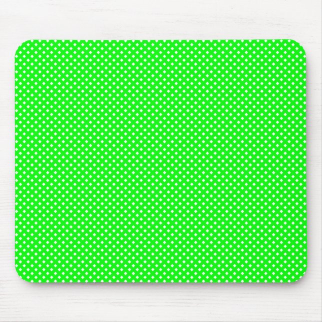 Tapis De Souris Vert net de motif avec le blanc (Devant)