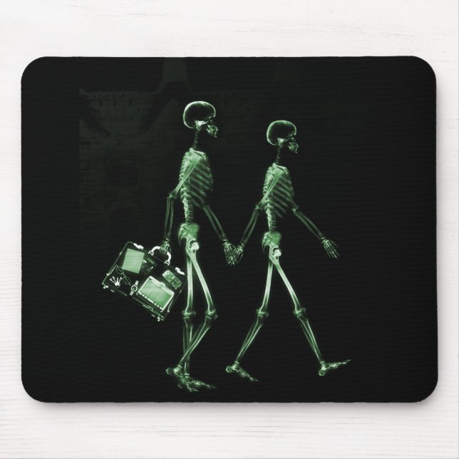 Tapis De Souris Vert noir de déplacement de couples squelettiques (Devant)