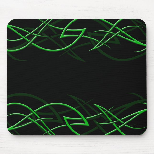 Tapis De Souris Vert sur la "élégance" noire Mousepad (Devant)