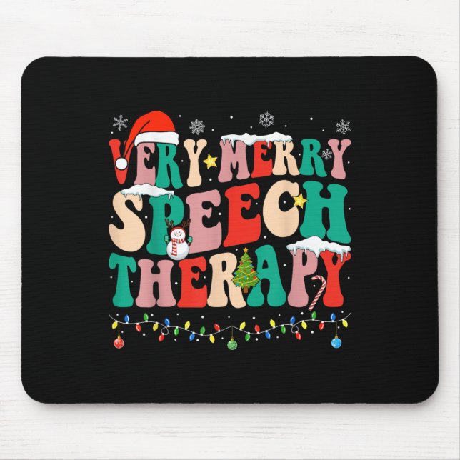 Tapis De Souris Very Merry Speech Therapy Christmas Speech Therast (Devant)