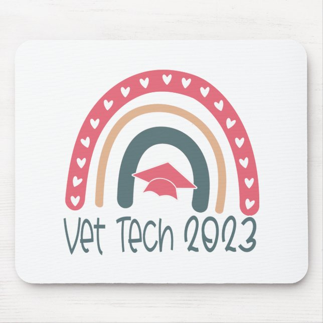Tapis De Souris Vet Tech Technicien vétérinaire Diplôme Cadeau (Devant)
