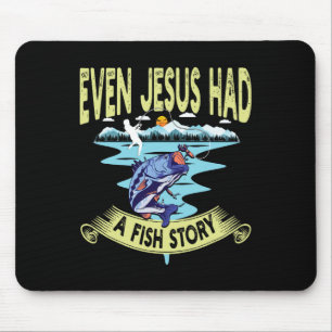Tapis De Souris Vêtements Chrétiens Byss Pêche Même Jésus Avait Un