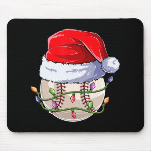 Tapis De Souris Vêtements de Noël de baseball, Fun Christma Sant