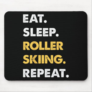 Tapis De Souris Vêtements drôles de roller-ski Manger Dormir Rolle