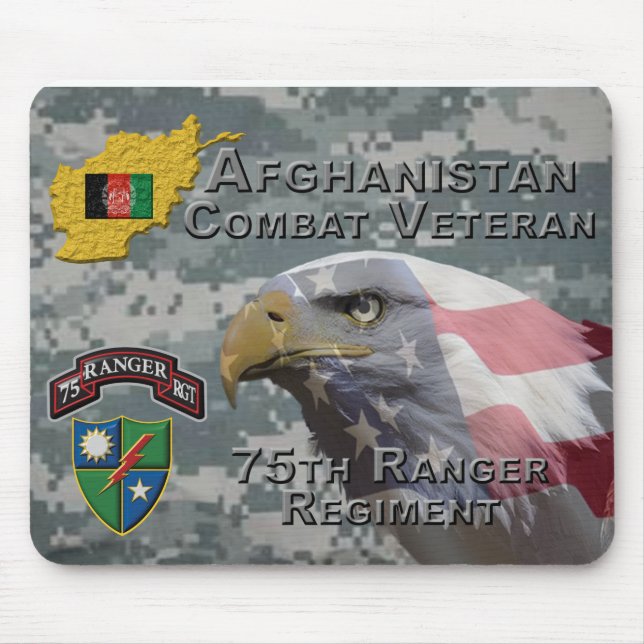 Tapis De Souris Vétéran de combat afghan 75e régiment de rangers (Devant)