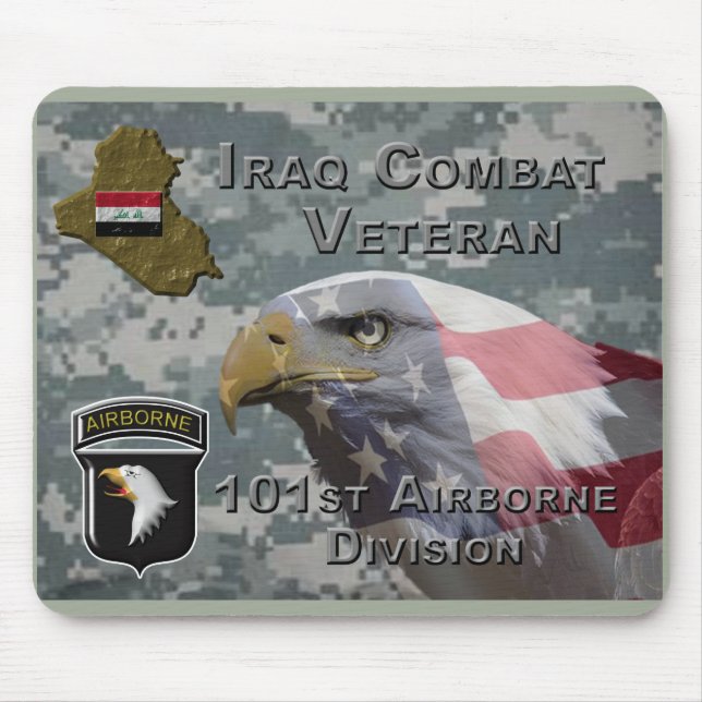Tapis De Souris Vétéran de combat de la 101e division aéroportée e (Devant)